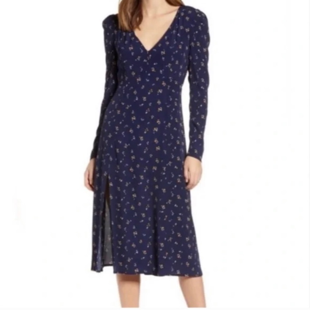 Madison & Berkeley long sleeved Ditsy floral maxi dress with orange blos…